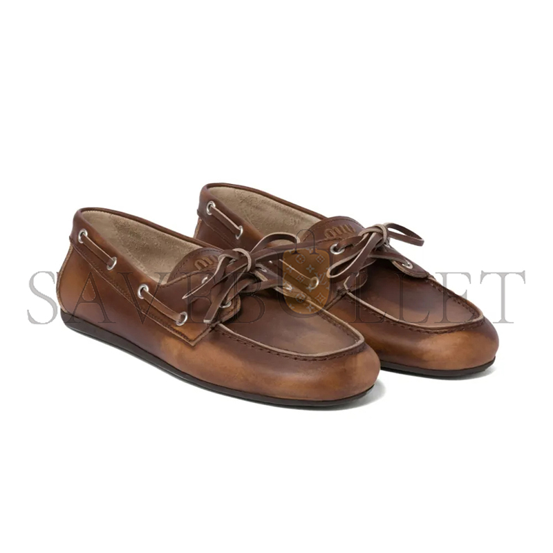 M1v M1v white unlined bleached leather boat shoes 5d123e